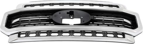 HECASA Front Grille Compatible with 2020-2022 Ford F250 F350 Super Duty Bumper Grill Silvery+Black in Saudi Arabia