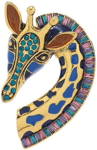 Colored Enamel Giraffe Animal Brooch Pin for Women Men Gold Plated Fashion Rhinestone Dress Hat Costume Accessories Creative Birthday Holiday Decor Jewelry for Pet Lover in Saudi Arabia