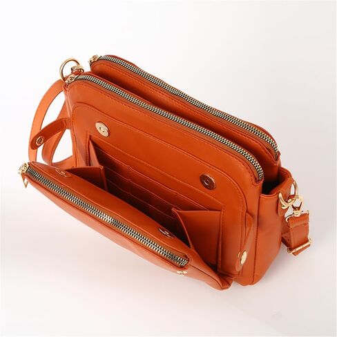 حقيبة كروس ثلاثية الأجزاء مع محفظة مدمجة وفتحات لبطاقة الائتمان، محفظة جلدية PU متعددة الوظائف للنساء in Kuwait