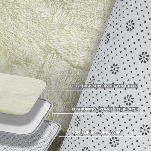 سجاد منطقة ناعمة رقيق لغرفة النوم، سجاد منطقة حديثة داخلية 4X6 سجاد غرفة المعيشة رقيق لغرفة نوم الأطفال ديكور المنزل سجادة الحضانة، سجادة ناعمة ذات كومة عالية، مضادة للانزلاق، مصبوغة باللون الرمادي الفاتح in Kuwait