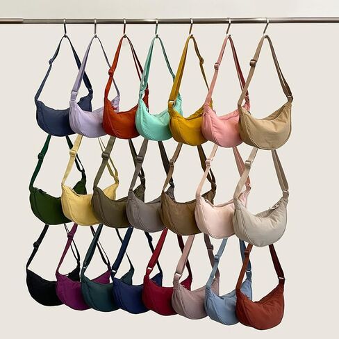 حقيبة كروس للجسم للنساء والرجال، حقيبة كتف هلالية مع حزام قابل للتعديل، حقيبة يد صغيرة للسفر وحقائب هوبو in Saudi Arabia
