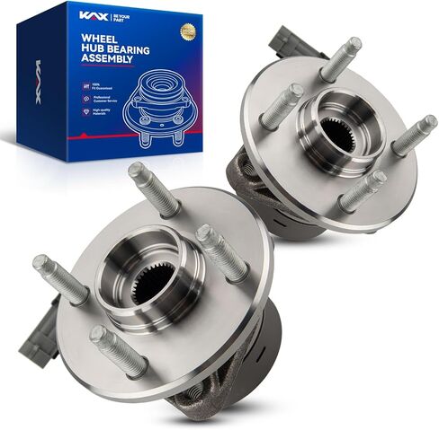 KAX 513204 Pair Front Wheel Bearing Hub Assemblies for Chevrolet Cobalt 2005-2010, Saturn Ion 2003-2007, Pontiac G5 2007-2009 4 Lugs W/ABS in Saudi Arabia