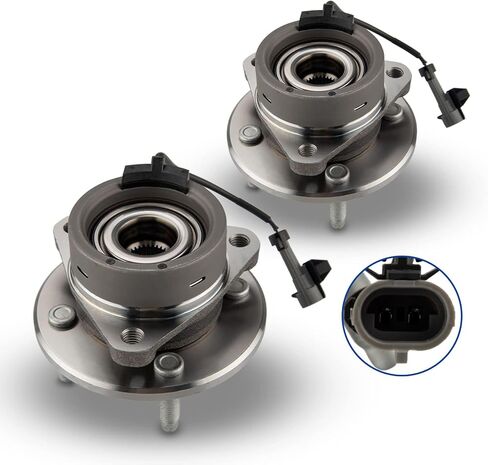 KAX 513204 Pair Front Wheel Bearing Hub Assemblies for Chevrolet Cobalt 2005-2010, Saturn Ion 2003-2007, Pontiac G5 2007-2009 4 Lugs W/ABS in Saudi Arabia
