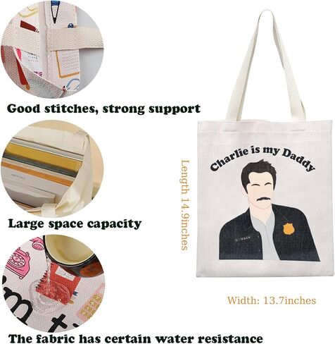 KUIYAI Vampire TV Show مستوحاة من حقيبة حمل Vampire Lover Movie Character Gift Charlie Fans Gift Charlie Is My Daddy حقيبة قماش (CharlieDaddyToteS) in Kuwait