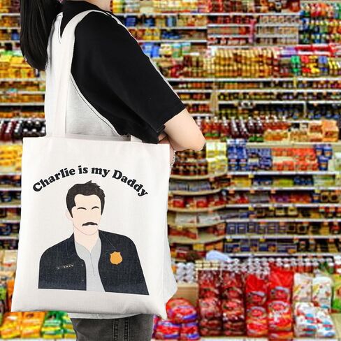 KUIYAI Vampire TV Show مستوحاة من حقيبة حمل Vampire Lover Movie Character Gift Charlie Fans Gift Charlie Is My Daddy حقيبة قماش (CharlieDaddyToteS) in Kuwait