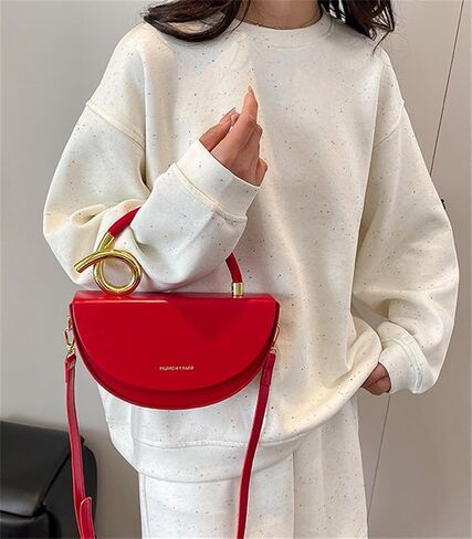 السرج حمل حقيبة حقيبة يد صغيرة للنساء نباتي سرج جلدي محفظة رفرف قفل حقيبة كتف Crossbody مخلب حقيبة صغيرة 2025 in Kuwait