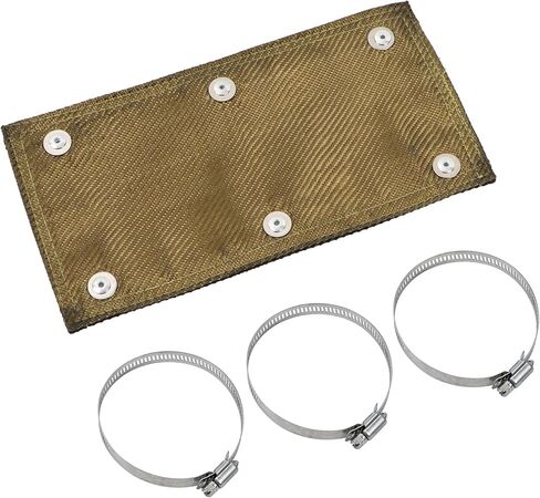 Pipe Heat Shield Exhaust Pipe Heat Shield 6" x 12", Titanium withstands Temperatures up to 1350°F with 3 Stainless Steel Clamps and A Pair of Gloves in Saudi Arabia