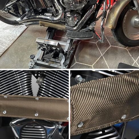 Pipe Heat Shield Exhaust Pipe Heat Shield 6" x 12", Titanium withstands Temperatures up to 1350°F with 3 Stainless Steel Clamps and A Pair of Gloves in Saudi Arabia