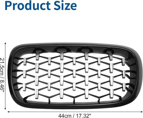 X AUTOHAUX Front Upper Hood Bumper Grille Grill for BMW X5 F15 2014-2016 Front Upper Bumper Kidney Grille Grill Diamond Star Black Silver Tone 1 Pair in Saudi Arabia
