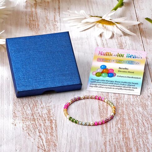 Shell Pearl - 14K Gold Plated Beads Gemstone Stretch Elastic Dainty Handmade Beaded Bracelets for Women Gifts 4mm in Kuwait