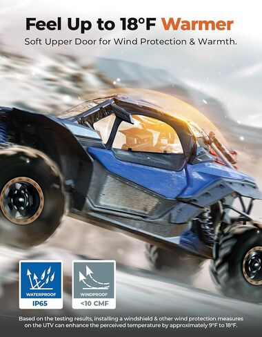 KEMIMOTO Upgraded X3 Upper Door Side Window, Quality Zipper Keep Warm and Dry Waterproof Windproof, Work with Side Mirror Windshield Roof, Compatible with 2017-2025 Can-Am Maverick X3 2-Seater Model in Saudi Arabia