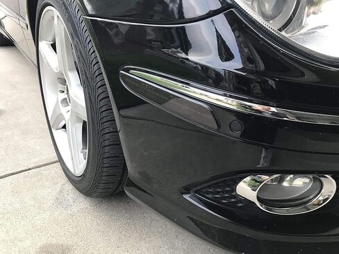 iJDMTOY عدسة شفافة بيضاء كاملة بشريط LED أمامي مجموعة ضوء علامة متوافقة مع 2007-2009 Mercedes W211 E-Class LCI، مدعوم بـ 60-SMD LED، استبدل مصابيح العلامات الجانبية الكهرمانية OEM in Saudi Arabia
