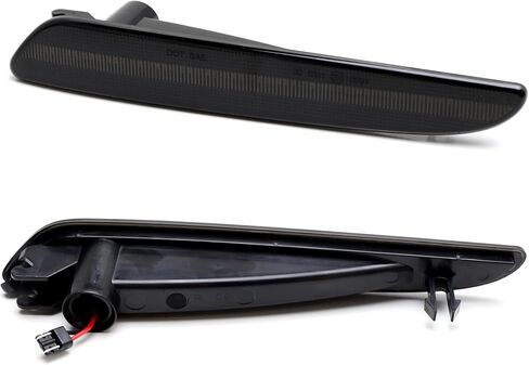iJDMTOY عدسة شفافة بيضاء كاملة بشريط LED أمامي مجموعة ضوء علامة متوافقة مع 2007-2009 Mercedes W211 E-Class LCI، مدعوم بـ 60-SMD LED، استبدل مصابيح العلامات الجانبية الكهرمانية OEM in Saudi Arabia