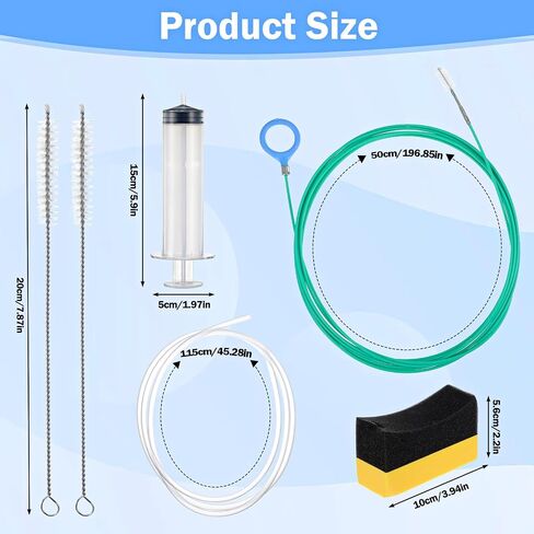 6pcs Sunroof Drain Cleaning Tool,120 Inch Extra Long Pipe Cleaners Drain Brush Pipe Cleanings with Straight Brush,Syringe Hose,Sponge Sun Roof Drains Cleaning Tool for Auto Car Sunroof Wiper in Saudi Arabia