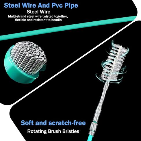 6pcs Sunroof Drain Cleaning Tool,120 Inch Extra Long Pipe Cleaners Drain Brush Pipe Cleanings with Straight Brush,Syringe Hose,Sponge Sun Roof Drains Cleaning Tool for Auto Car Sunroof Wiper in Saudi Arabia