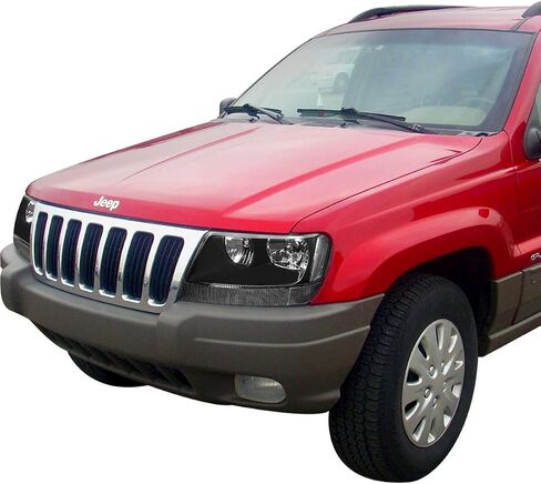 DNA Motoring HL-OH-JGC99-BK-AM-T2 مجموعة المصابيح الأمامية باللون الأسود الكهرماني متوافقة مع 99-04 Jeep Grand Cherokee in Saudi Arabia
