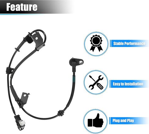 X AUTOHAUX 1 Pcs Front Right ABS Wheel Speed Sensor for Kia Picanto 2012-2017 No.956711Y350 in Saudi Arabia
