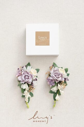 Ling's Moment 2pcs Wedding Shoulder Corsage Artificial Flowers, Girl/Mother Homecoming/Prom Corsages Wristlet Décor, etc. White Pearl in Saudi Arabia