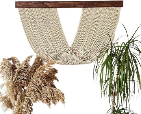 جدار ماكرام كبير معلقة بوهو جدار ديكور لغرفة المعيشة ديكور الجدار المنسوجة غزل الجدار الجدار معلق الجدار الجمالي اللوح الأمامي (كبير 40''x24 '' ، من النوع 2) in Kuwait