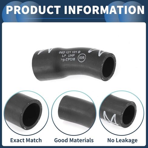 Radiator Hose Heater Hose No.06D121101B for Audi A4 2.0L Base Sedan 4-Door 2007-2008 Black Rubber 1 Pc Coolant Pipe Good Sealing in Saudi Arabia