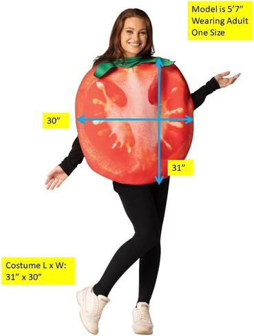 Rasta Imposta Tomato Slice Halloween Costume Tomatoe Fruit Vegetables Food Novelty Party Funny Mens Womens Costumes, Adult One Size in Saudi Arabia