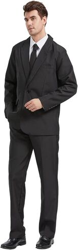 Black Suit for Men Suits Adult 3PCS Men’s Funny Halloween Costume Prom Party Outfit Jacket Tie Pants in Saudi Arabia