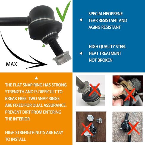 Rear Sway Stabilizer Bar End Link Kit 2Pcs Left & Right｜Replacement For GX470 4Runner FJ Cruiser｜Replace OE#: K80469 White in Kuwait