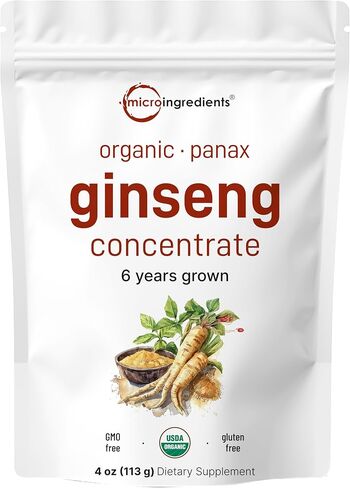 Micro Ingredients Maximum Strength Organic Korean Ginseng Root 200:1 Powder, 4 Ounce, Red Panax Ginseng Powder, Active Ginsenosides, Vegan Friendly in Saudi Arabia