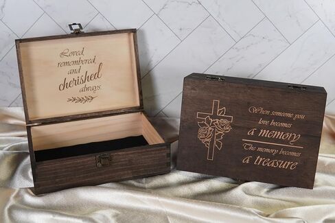 صندوق ذاكرة الحيوانات الأليفة المحفورة - صندوق تذكار خشبي للكلب أو التذكر - هدية فقدان الحيوانات الأليفة - الحجم المتوسط ​​- الانتهاء من الجوز المظلم - 8.5 × 6 × 3 في in Kuwait