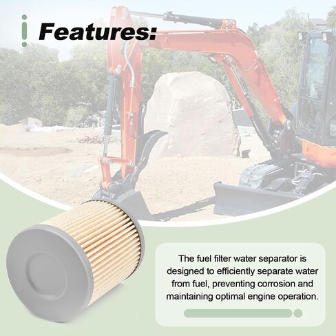 Fuel Filter Water Separator Compatible with Kubota KX040-4 U48-5 R06700 SSV65 SSV75 SVL95-2S SVL95-2S Excavator Tractor Loader Replace V0631-51880 V063151880 in Saudi Arabia