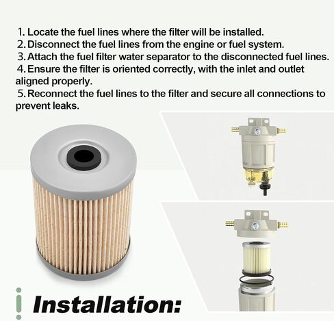 Fuel Filter Water Separator Compatible with Kubota KX040-4 U48-5 R06700 SSV65 SSV75 SVL95-2S SVL95-2S Excavator Tractor Loader Replace V0631-51880 V063151880 in Saudi Arabia
