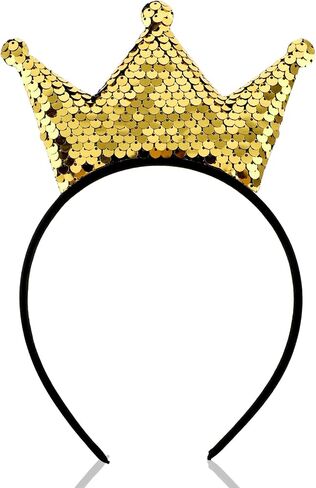 Sequins Crown Headband, Princess Crowns Glitter Headbands Shiny Gold Hair Hoop Women Hair band Accessories Elastic Hair Decoration Christmas Birthday Party Favors Tiaras Supplies in Saudi Arabia