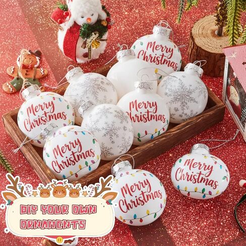 Zubebe 24 Pcs 3.15 Inch Blank White DIY Christmas Ball Ornaments for Crafts White Matte Flat Christmas Ball Ornaments for Xmas Tree Decoration Adults Blank Make Your Own Drawing in Saudi Arabia