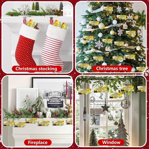30 Set Christmas Polar Golden Wooden Tickets, North Pole Train Ticket Ornaments with Bells and Ropes, Christmas Believe Train Decoration for Xmas Holiday Party Favor Supplies (Golden) in Saudi Arabia