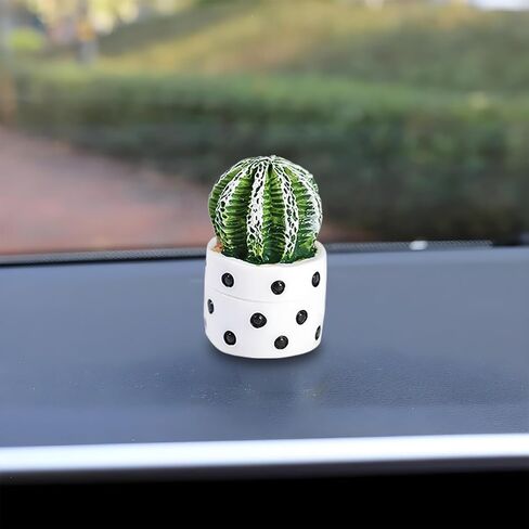 Mini Succulent Car Decor - Resin Pottery Planters for Dashboard, Rearview Mirror & Center Screen, Unbreakable Cute Car Accessories Gift in Saudi Arabia