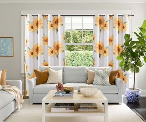 ستارة تعتيم مخملية من Sunflower لوحة واحدة - مقاس 54 × 84 بوصة - معالجة فاخرة للنوافذ in Saudi Arabia
