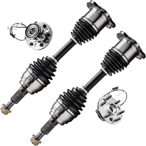 Detroit Axle - Front Complete Wheel Hub and Bearings Assembly CV Axle Shafts Replacement for Chevy GMC Tahoe Yukon K1500 K2500 Escalade - 4pc Set in Saudi Arabia