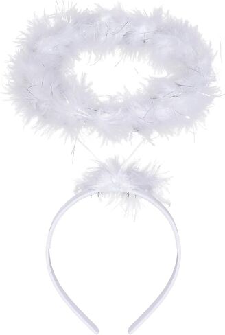 Angel Halo Headband Feather Halo Headpiece - Halloween Christmas Angel Costume Accessory for Women in Saudi Arabia
