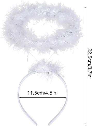 Angel Halo Headband Feather Halo Headpiece - Halloween Christmas Angel Costume Accessory for Women in Saudi Arabia