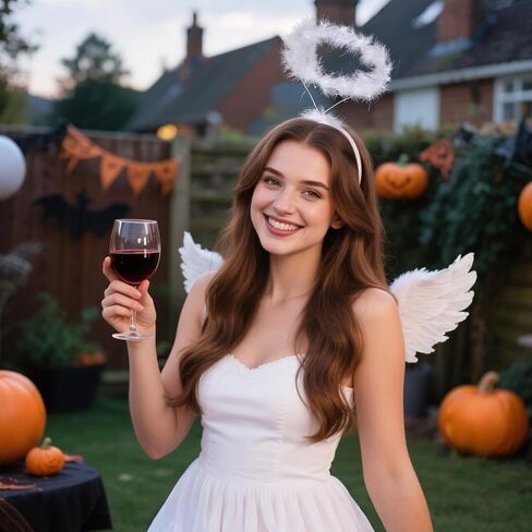 Angel Halo Headband Feather Halo Headpiece - Halloween Christmas Angel Costume Accessory for Women in Saudi Arabia