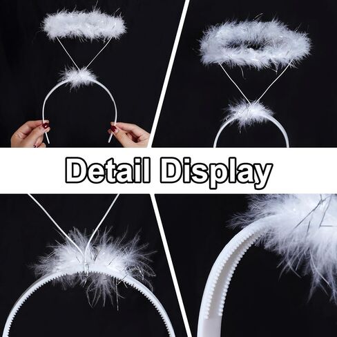 Angel Halo Headband Feather Halo Headpiece - Halloween Christmas Angel Costume Accessory for Women in Saudi Arabia