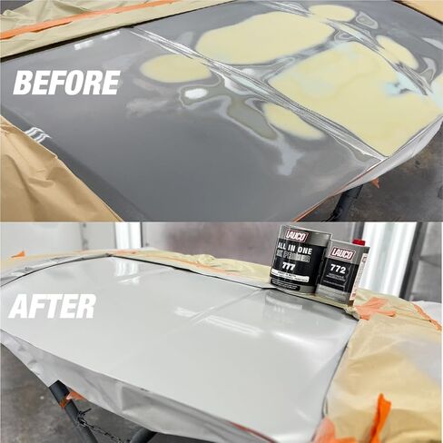 LAUCO All-In-One Direct-to-Metal (DTM) 2K Urethane Primer Surfacer Kit (Gray, 1 Gallon) with Medium Hardener/Activator (1 Quart) – High Build Filler/Sealer (4:1 Mix) in Kuwait