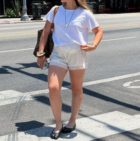 Women Satin Micro Shorts Lace Trim Low Rise Pajama Mini Bottoms Y2k Silk Lounge Sleep Pj Short Pants in Saudi Arabia