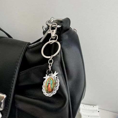 Lady Pattern Keychains Our of Guadalupe Key Ornament Suitable for Baptism and First Communion Religious in Saudi Arabia