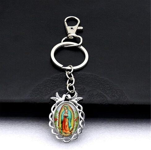 Lady Pattern Keychains Our of Guadalupe Key Ornament Suitable for Baptism and First Communion Religious in Saudi Arabia