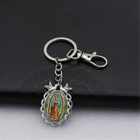 Lady Pattern Keychains Our of Guadalupe Key Ornament Suitable for Baptism and First Communion Religious in Saudi Arabia