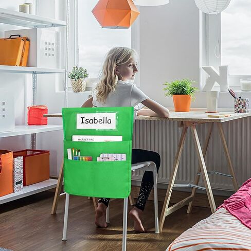 مخطط جيوب الرئاسة ، 12 PCS طالب أسود كرسي جيوب 19 × 16.8 بوصة تخزين كرسي 2 جيوب كرسي منظم جيوب المقعد لكراسي الفصول الدراسية حقيبة كرسي مدرسة للصف الدراسي in Kuwait