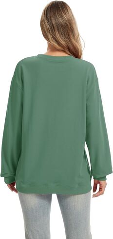 Womens Long Sleeve Sweatshirts with Pocket Loose Casual Crewneck Cute Pullover Tops Lightweight Sweatshirt in Saudi Arabia