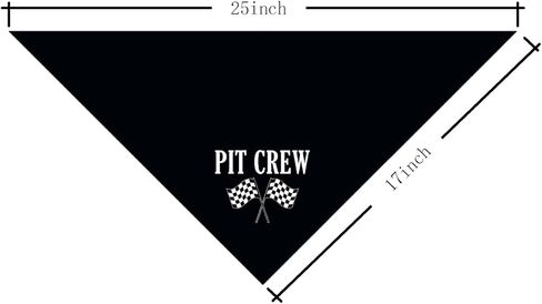 Pit Crew Dog Bandana: Checkered Flags Race Car Flag - Funny Cute Triangle Scarf for Small Medium Dogs (M) in Kuwait