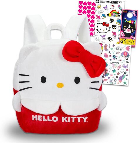Hello Kitty Plush Backpack Set - Bundle with 15" Sanrio Plushie Backpack Doll with Carrying Straps Plus Tattoos, Stickers, and More for Kids in Saudi Arabia